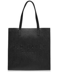 Ted Baker - Soocon Large Faux Crosshatch Leather Tote Bag - Lyst