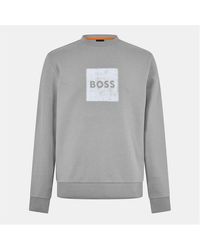 BOSS - Stitch Crew Crew Sweatshirt - Lyst