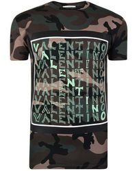 Valentino Camouflage Crew T Shirt - Multicolour