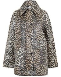 Ganni - Laminated Canvas Trench Coat - Lyst
