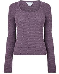 Bottega Veneta - Textured Knit Crew Sweatshirt - Lyst