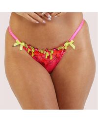 Playful Promises - Magda Neon Cocktail Embroidery Tanga Brief - Lyst