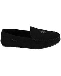 mens black polo slippers