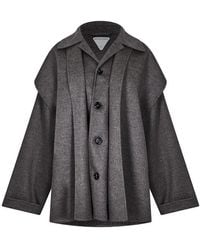 Bottega Veneta - Double Wool Cashmere Short Coat - Lyst