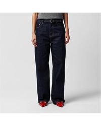 Ganni - Rinse Belt Wide Leg Jeans - Lyst
