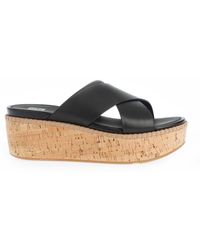 Fitflop - Eloise Leather Wedge Cross Slide Sandals - Lyst