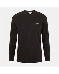 Lacoste - Crocodile Logo Crew Neck Long Sleeve Jersey T-Shirt - Lyst