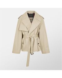 Balenciaga - Short Cotton Long Sleeve Trench Coat - Lyst