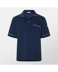Moncler - Towel Textured Short Sleeve Polo Shirt - Lyst