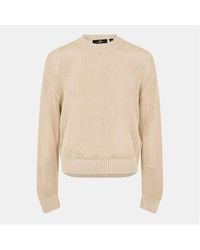 Represent - Open Gauge Knitted Lightweight Crew Neck Jumper - Lyst