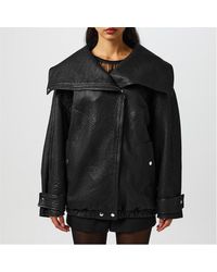 Dolce & Gabbana - Oversized Lambskin Long Sleeve Leather Jacket - Lyst