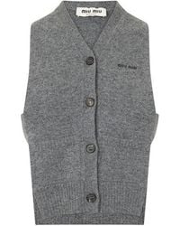 Miu Miu - Knitted Sweater Vest - Lyst