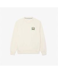 Lacoste - Crest Embroidered Logo Long Sleeve Crew Sweatshirt - Lyst