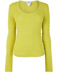 Bottega Veneta - Textured Knit Crew Sweatshirt - Lyst