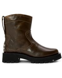 Ganni - Studded Crinkle Flat Ankle Boots - Lyst