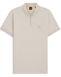 BOSS - Passerzip Short Sleeve Polo Shirt With Logo Detail - Lyst