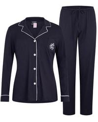 Ralph Lauren - Classic Notched Collar Cotton Long Sleeve Pyjama Set - Lyst