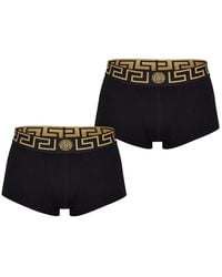 Versace - Two Pack Greca Waistband Trunks - Lyst