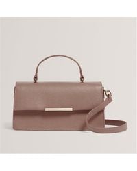 Ted Baker - Bar Detail Wide Leather Crossbody Bag - Lyst