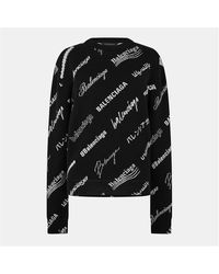 Balenciaga - Logomania Crew Sweater - Lyst