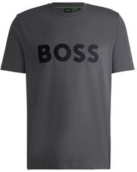 BOSS - Tape Logo Cotton T-Shirt - Lyst