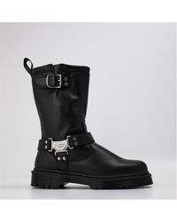 Dr. Martens - Anistone Tall Leather Biker Boots - Lyst