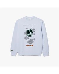 Lacoste - Relaxed Fit Piqué Motif Sweatshirt - Lyst