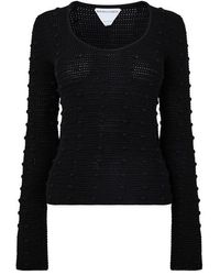 Bottega Veneta - Textured Knit Crew Sweatshirt - Lyst