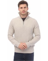 Belstaff - Cotton Wool Rib Stanley Quarter Zip Jumper - Lyst