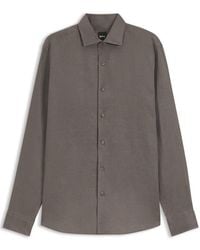 BOSS - Jack Double Breasted Linen Short Sleeve Shirt - Lyst