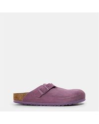 Birkenstock - Boston Suede Flat Sandals - Lyst