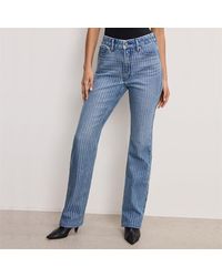 GOOD AMERICAN - Rhinestone Straight Leg Jeans - Lyst
