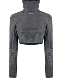 Off-White c/o Virgil Abloh - Cropped Long Sleeve T-Shirt - Lyst