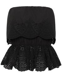 Posse - Beryl Strapless Embroidered Bandeau Top - Lyst