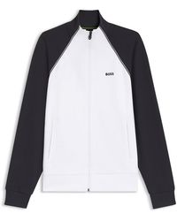 BOSS - Long Sleeve Tracksuit Top With Logo Detail - Lyst
