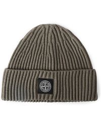 Stone Island - Stone Patch Beanie Sn64 - Lyst