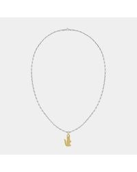 Lacoste - Arthor Crocodile Box Chain Necklace - Lyst