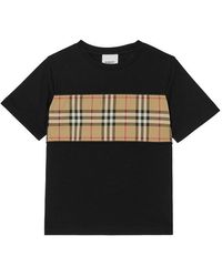 Burberry - Children'S Cedar Check Panel T Shirt - Lyst