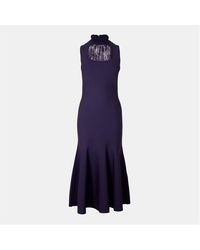 McQueen - Lace Midi A Line Dress - Lyst