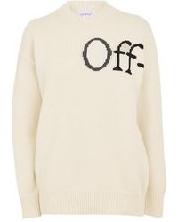 Off-White c/o Virgil Abloh - Logo Relaxed Fit Crew Neck Jumper - Lyst