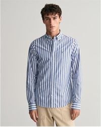 GANT - Regular Wide Poplin Stripe Shirt Colleg - Lyst