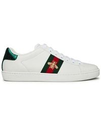 Gucci - Ace Embroidered Leather Sneaker - Lyst