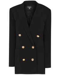 Balmain - 6 Buttoned Boyfriend Double Breasted Viscose Long Sleeve Blazer - Lyst