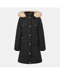 Ralph Lauren - Real Leather Fur Hood Medium Puffer Jacket - Lyst