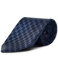 Gucci - Silk Tie With Gg Motif - Lyst