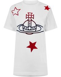 Vivienne Westwood - Viv Orb Stars Tee Ld54 - Lyst