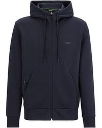 BOSS - saggy Curved Zip Hoodie - Lyst