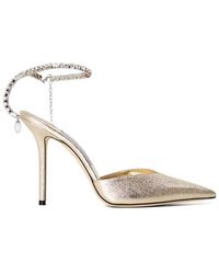 Jimmy Choo - Crystal Satin Saeda 100 Pumps - Lyst