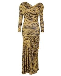 Ganni - Printed Jersey Long Maxi Dress - Lyst