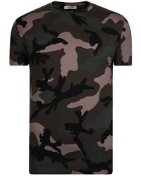 Valentino Print Camouflage T Shirt - Black